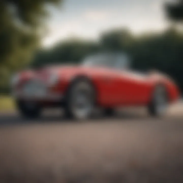 Classic design of the Austin Healey showcasing its iconic curves