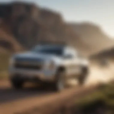 Action shot of the Silverado LTZ Texas Edition navigating rugged terrain.