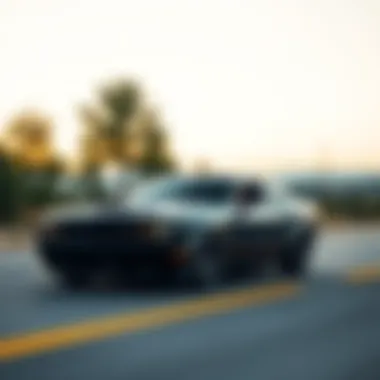 Dynamic Performance on the Open Road Dodge Challenger Widebody Black on the road, demonstrating its dynamic handling and performance