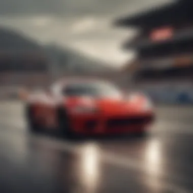 Dynamic shot of a Dodge supercar on a racetrack