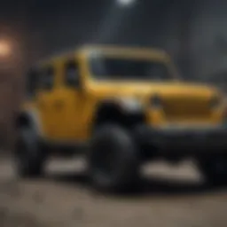Detailed view of Wrangler safety features