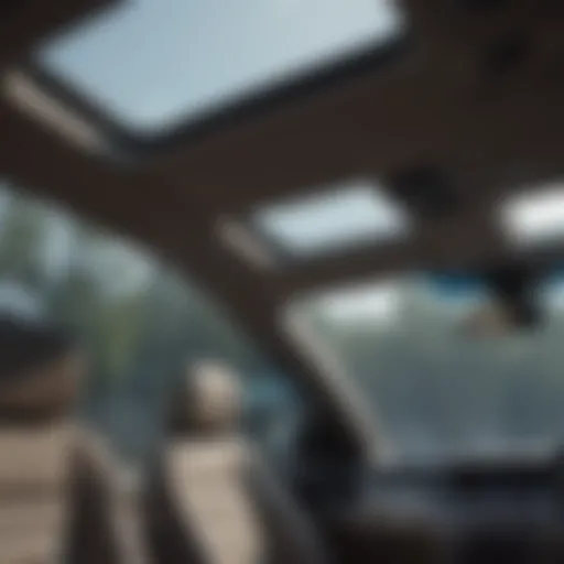 Interior view of a Hyundai car showcasing a sunroof