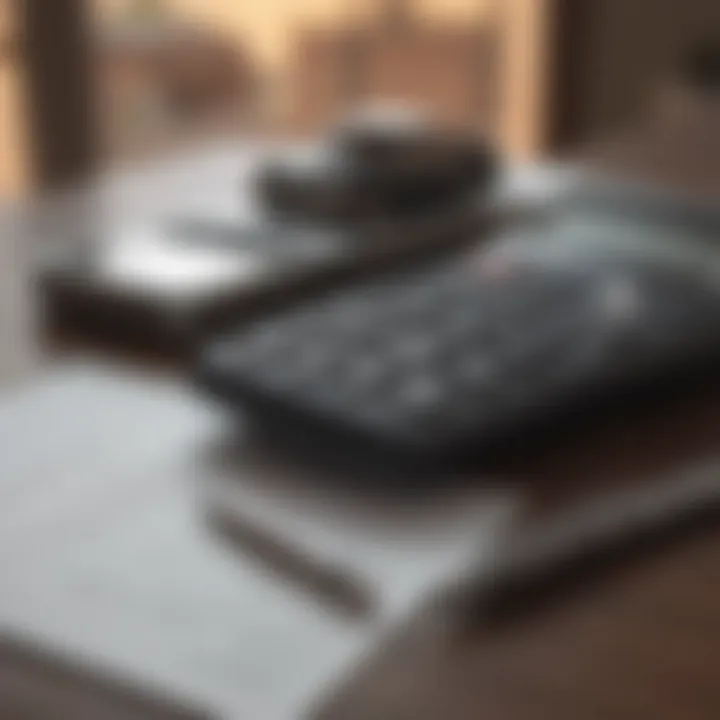 A calculator and pen on a table, symbolizing financing options for car purchases