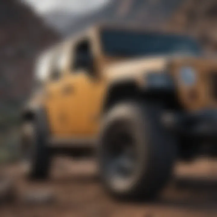 Side view of a rugged Jeep Wrangler parked