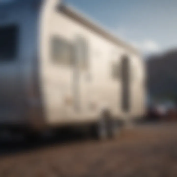 Close-up of the features that enhance durability in used travel trailers