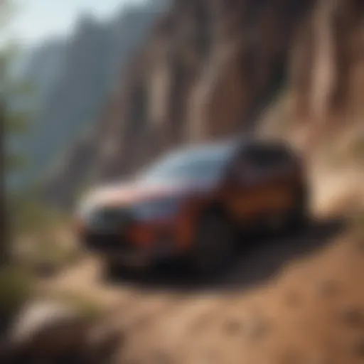 Nissan Rogue navigating through rugged terrain