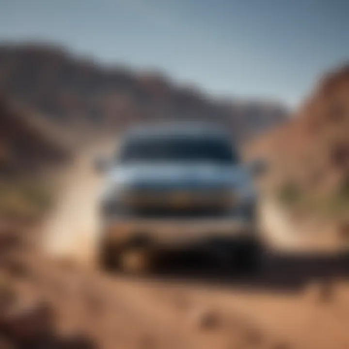 Chevy Silverado in action on rugged terrain