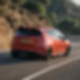 Dynamic view of a Ford Fiesta ST on a winding road