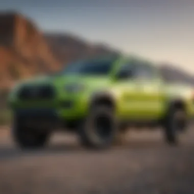 Toyota Tacoma TRD Pro in striking lime green from the front