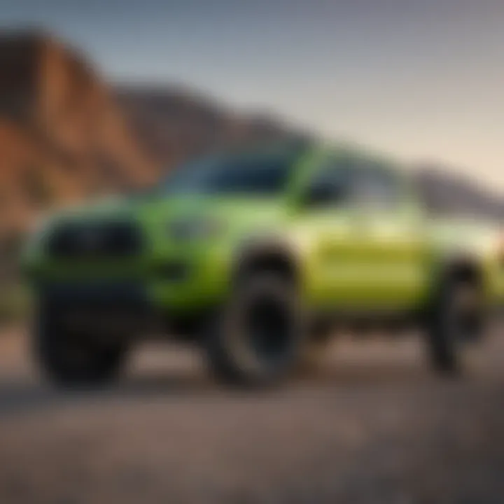 Toyota Tacoma TRD Pro in striking lime green from the front