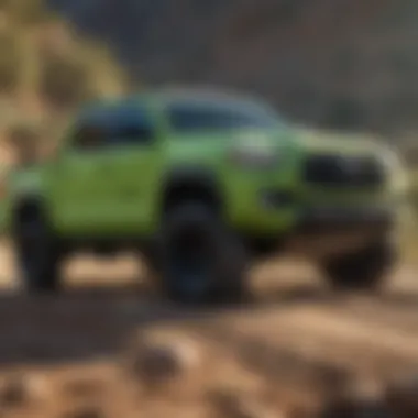 Action shot of Toyota Tacoma TRD Pro navigating rugged terrain