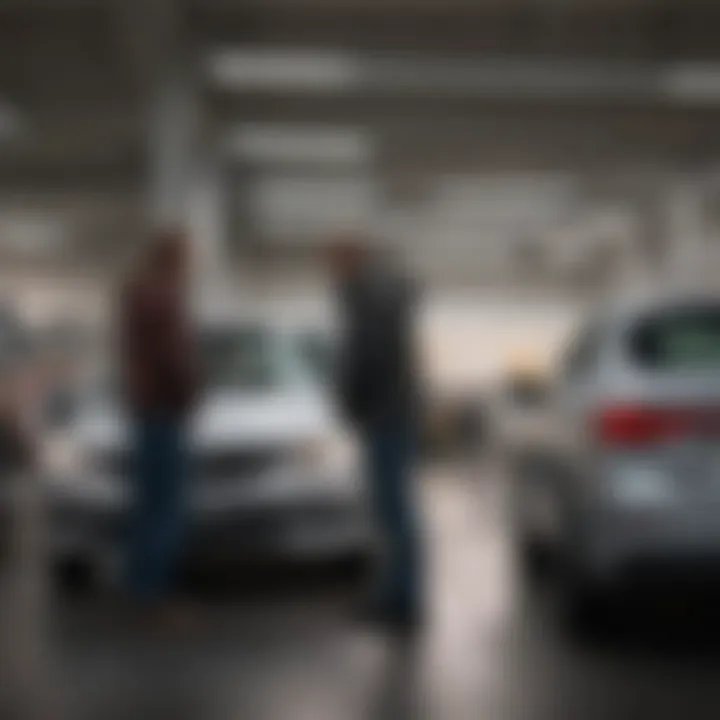 Budget-conscious shopper examining a vehicle