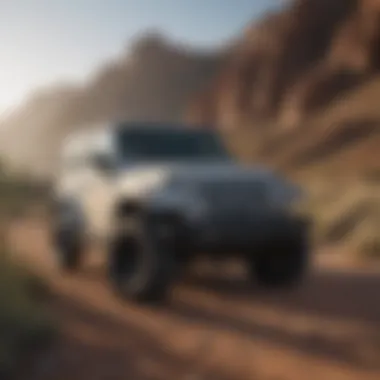 A rugged Jeep Wrangler parked on a scenic Arizona landscape