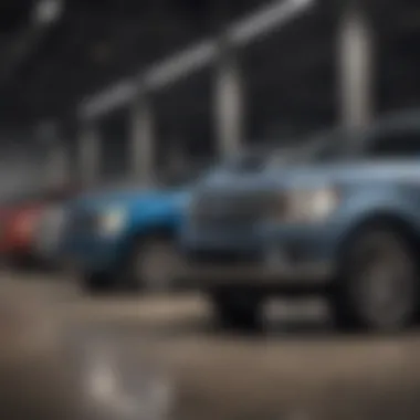 Modern Ford models lined up in a dealership