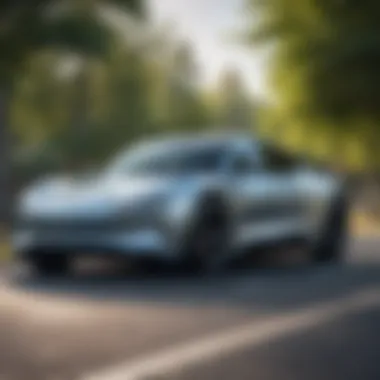 High-Performance Electric Vehicle A high-performance electric car on the road