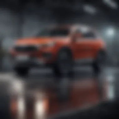 Advanced SUV Safety An SUV highlighting advanced safety features