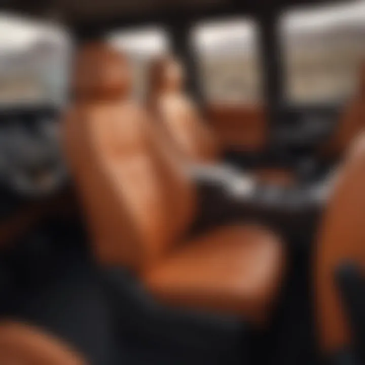 Interior shot of the 2022 Tundra Orange, emphasizing comfort and technology features