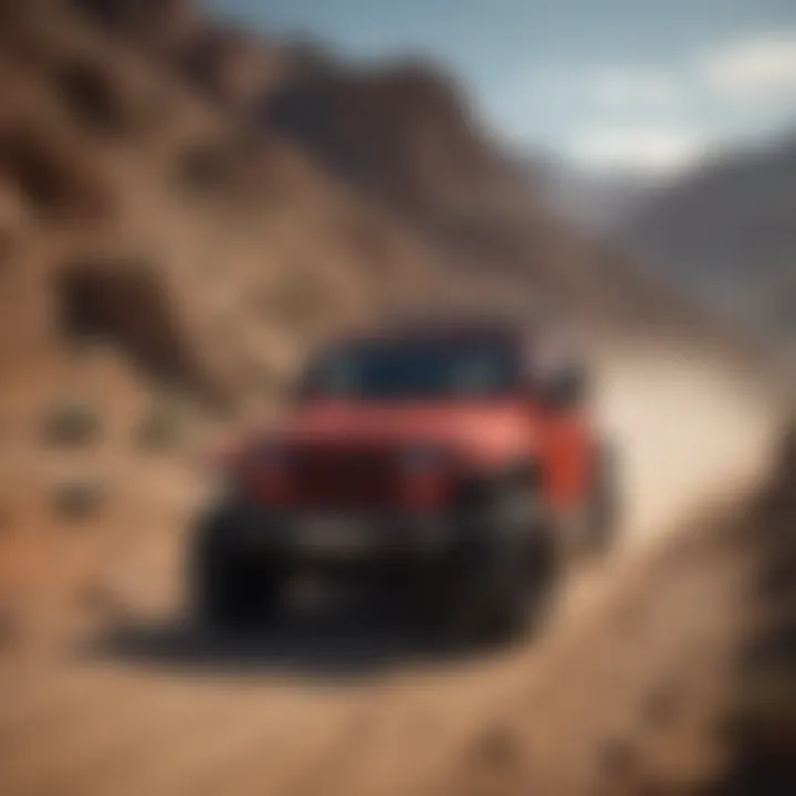 The Jeep Wrangler Sahara XE traversing rugged terrain showcasing its off-road capabilities