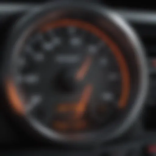 A close-up of a car dashboard showing warning lights indicating engine issues