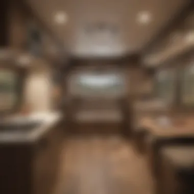 Interior layout of an Outback lightweight travel trailer highlighting space utilization