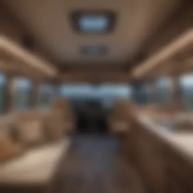 Interior layout of a travel trailer highlighting space efficiency