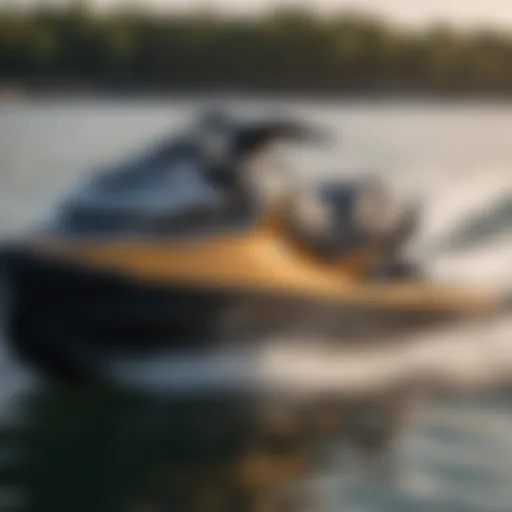 A close-up view of a modern Sea-Doo model highlighting its sleek design and advanced features.