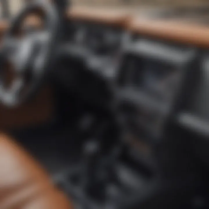 A close-up view showcasing the detailed craftsmanship of the Bronco Defender's interior