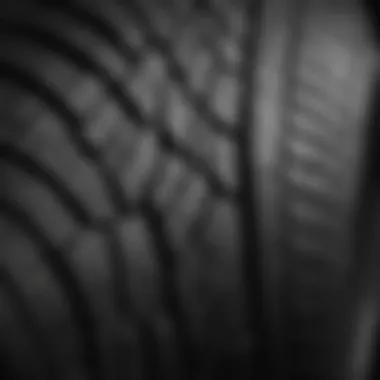 Close-up of tire tread patterns