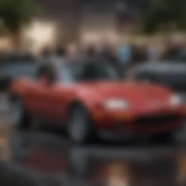 Celebrating the Mazda Miata Community Group of Mazda Miata enthusiasts at an event