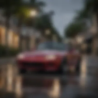 Mazda Miata in the Heart of Miami Mazda Miata on a scenic Miami street